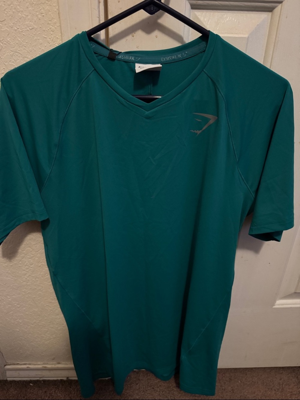Gymshark Teal V-Neck Performance Shirt Size M